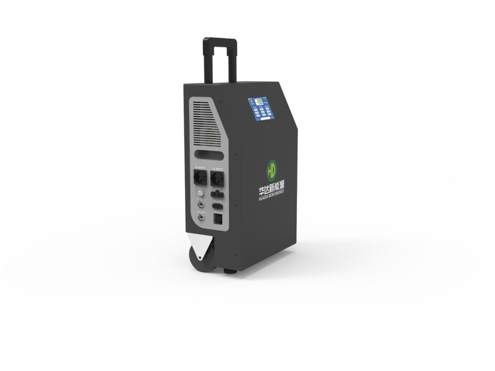 2500W portable power station with trolley wheels and telescopic handle