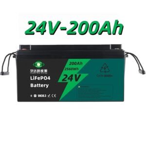 华达24V 200Ah磷酸铁锂电池，高容量铅酸替代锂电池，适用于太阳能房车离网储能
