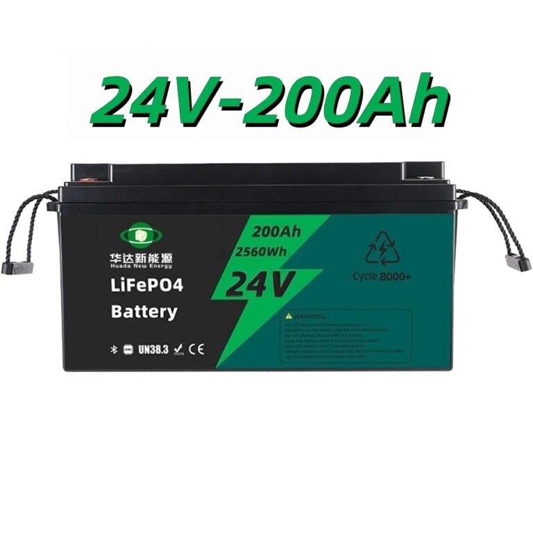 Huada 24V 200Ah LiFePO4-Batterie, Hochkapazitäts-Blei-Säure-Ersatz-Lithiumbatterie für Solar-Wohnmobil-Inselnetz-Energiespeicher