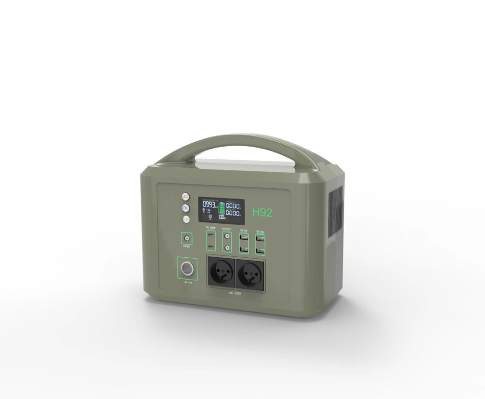 H92 1000W portable power station with LCD display and carry handle