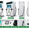 H096 193kWh off-grid EV charging station multi-view with dual charging guns and detail shots