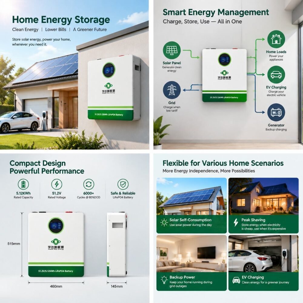 51.2V 5.12kWh Home Energy Storage Battery — Enjoy stable home backup power!